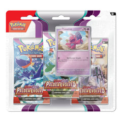 Pokémon trading card game packs with Tinkatink card on a white background