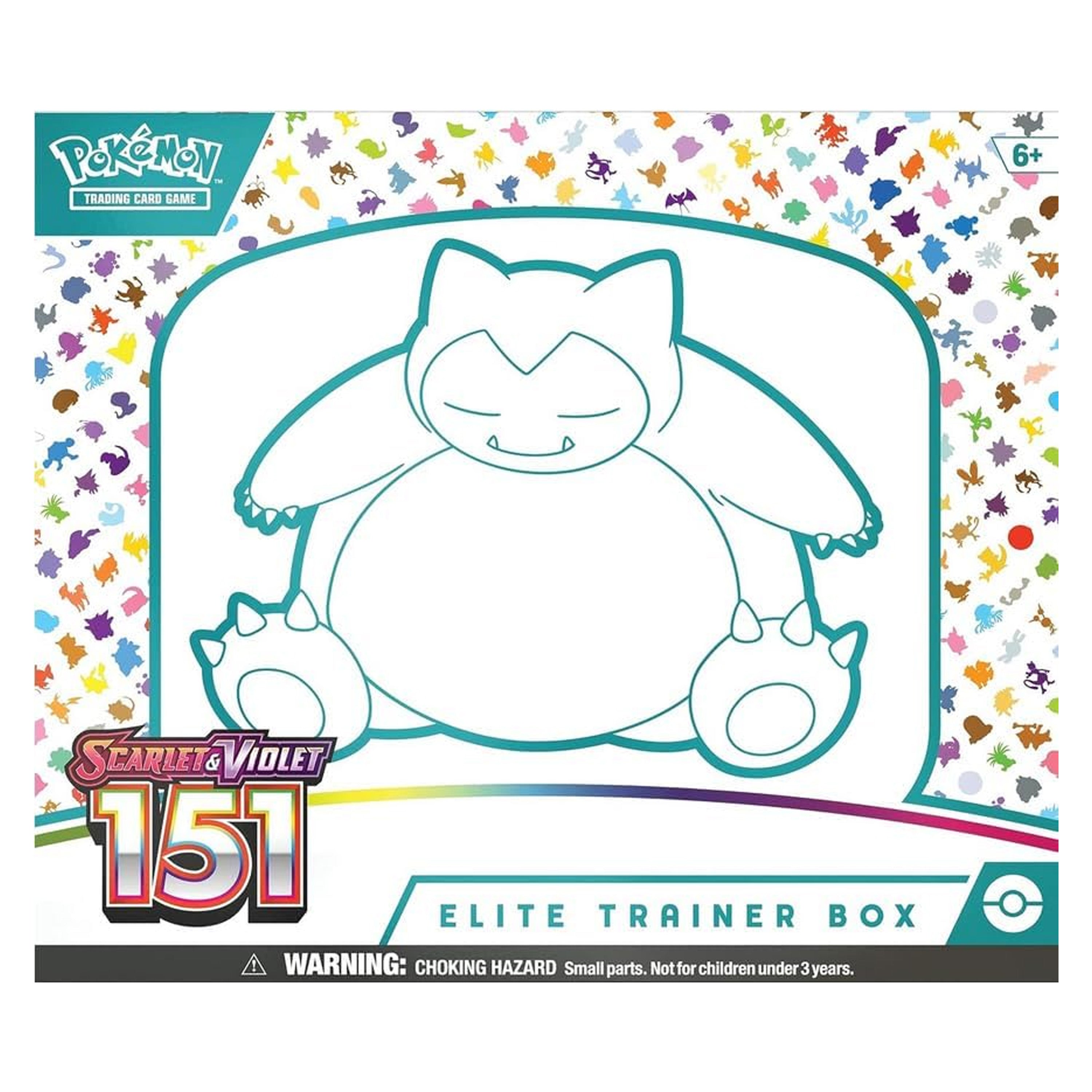 Pokémon trading card game elite trainer box packaging with cartoon character and colorful border.