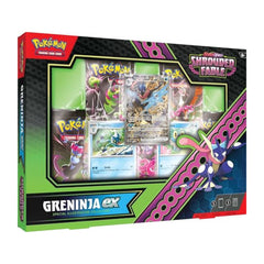 Pokémon Greninja ex trading card game packaging with colorful design
