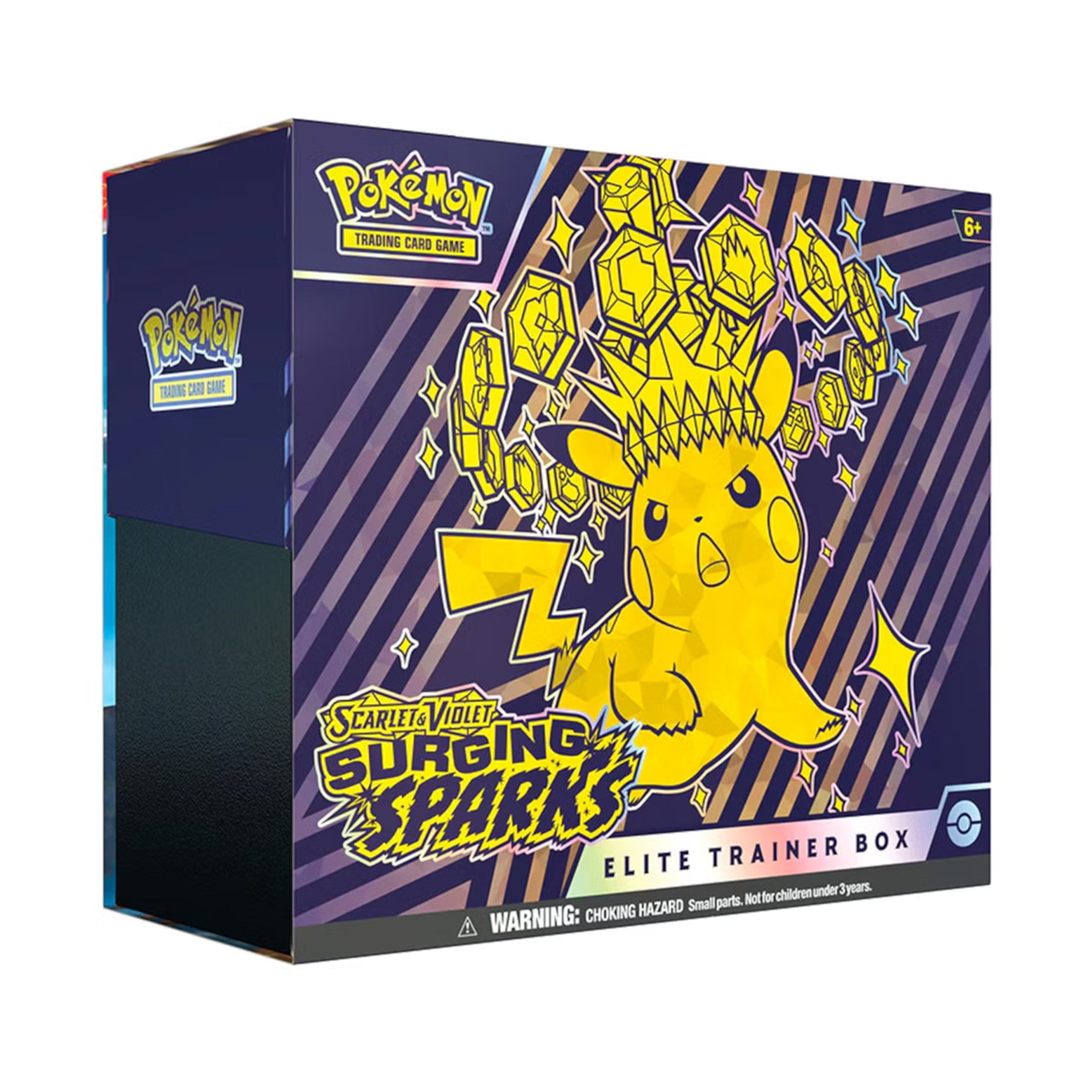 Pokémon trading card game elite trainer box with Pokémon logo and design.