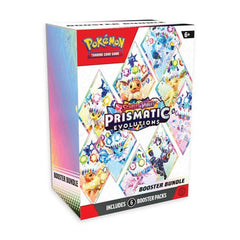 Pokémon Trading Card Game Prismatic Evolutions booster bundle packaging on a white background
