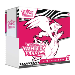 Pokémon trading card game elite trainer box with a pink and white design featuring a Pokémon character.