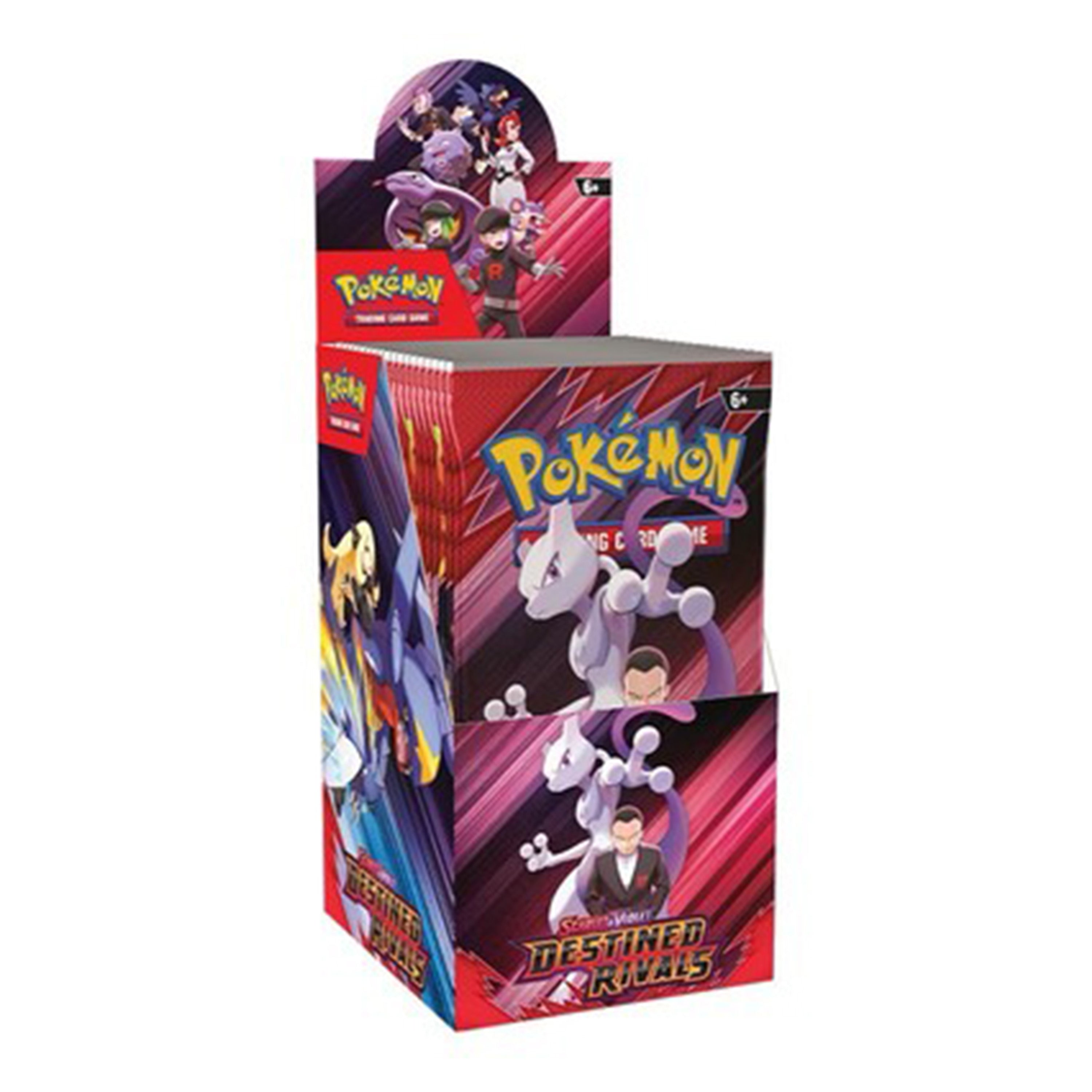 Pokémon trading card game packaging with characters on a white background

