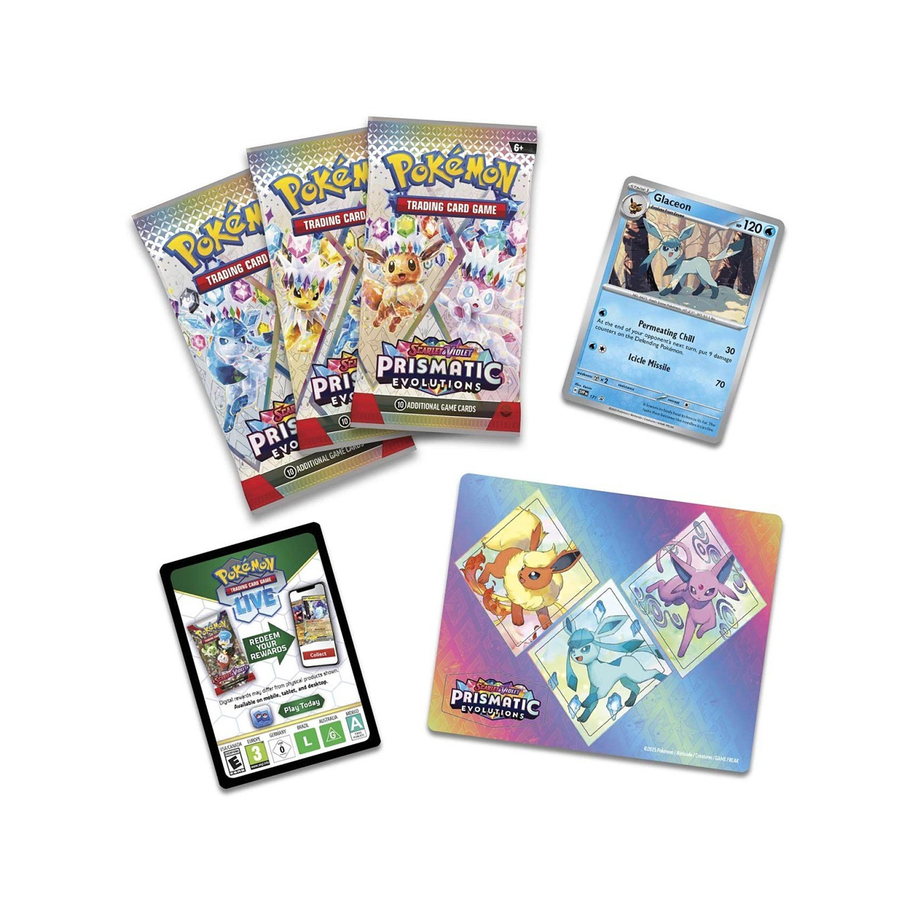 Pokémon trading card game packs and cards on a white background